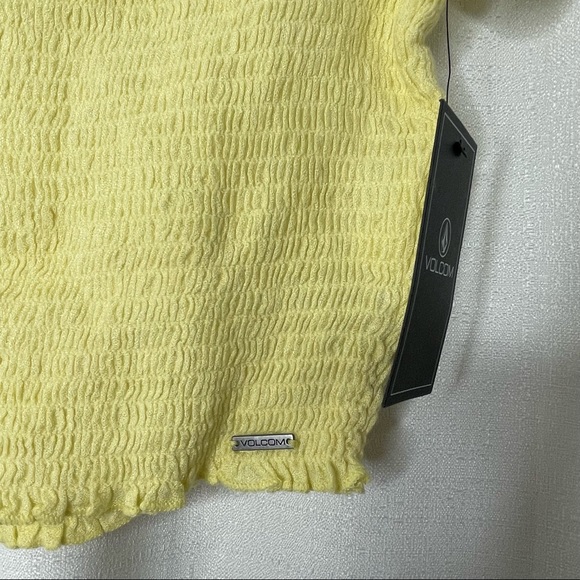 NWT Volcom Yellow Sinched Crop Top - Picture 7 of 8